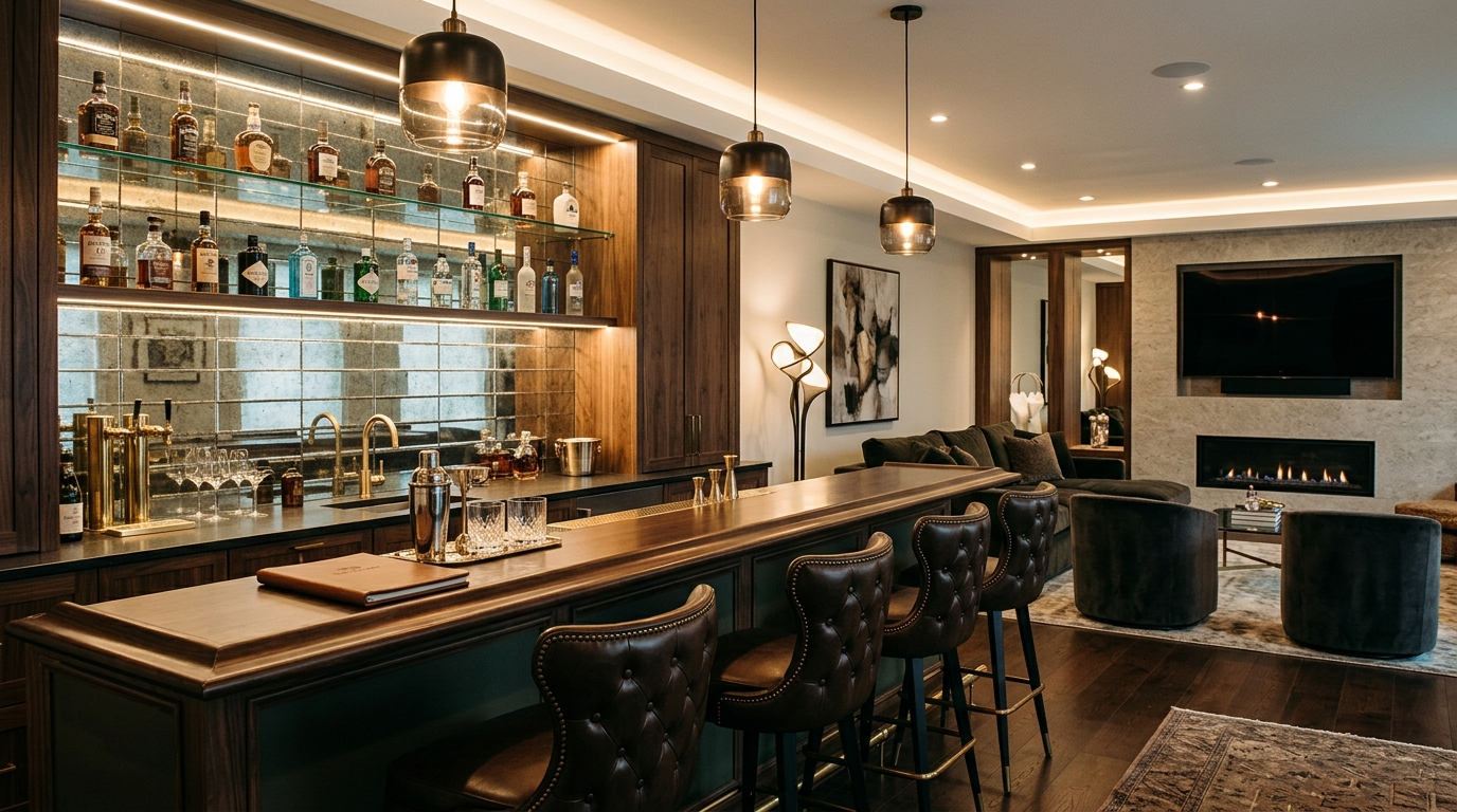 Create a dedicated glassware zone that feels curated